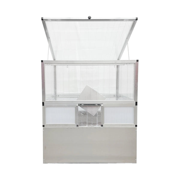 ALLTOP komplett Frühbeet 103 x 103 mit Unterbau in opal und Schutz vor Fressfeinden