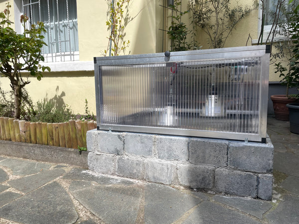 Frühbeet animalia (103 x 103 cm) - 16 mm Hohlkammerplatten und ALLTOP-Deckel, Befestigung mit Winkeln