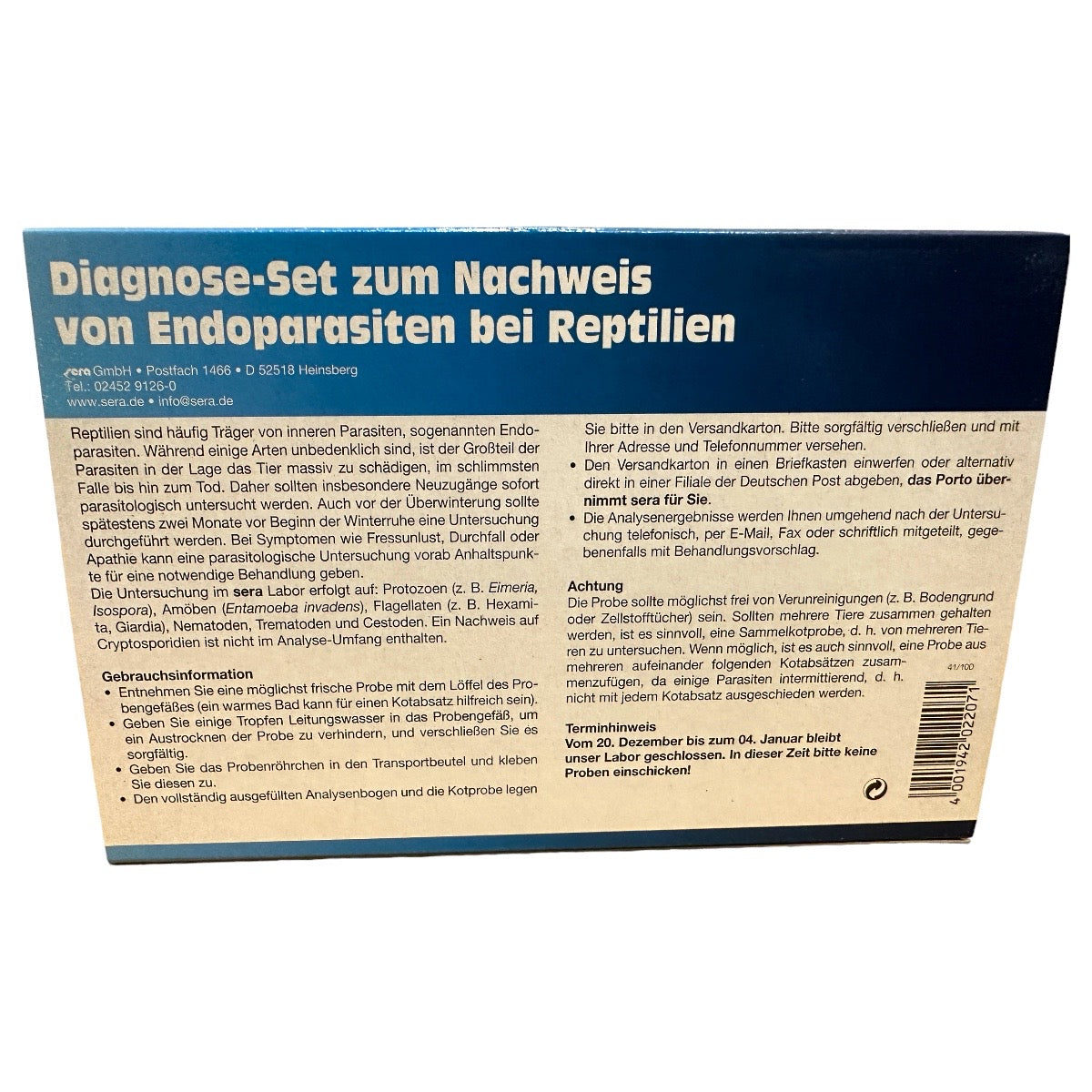 Kotprobenset für Schildkröten