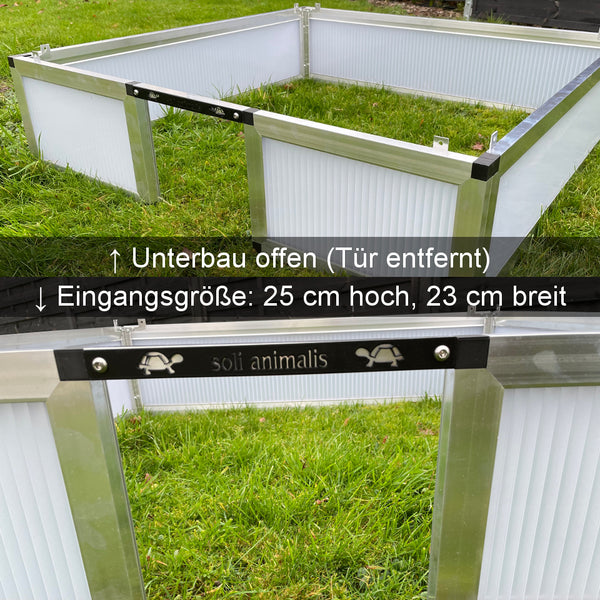 Frühbeet-Unterbau offen, Tür entfernt