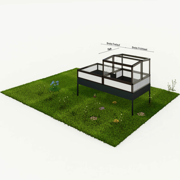 206 x 103 cm - Frühbeet rechts Satteldach (casa 103 x 103 cm)
