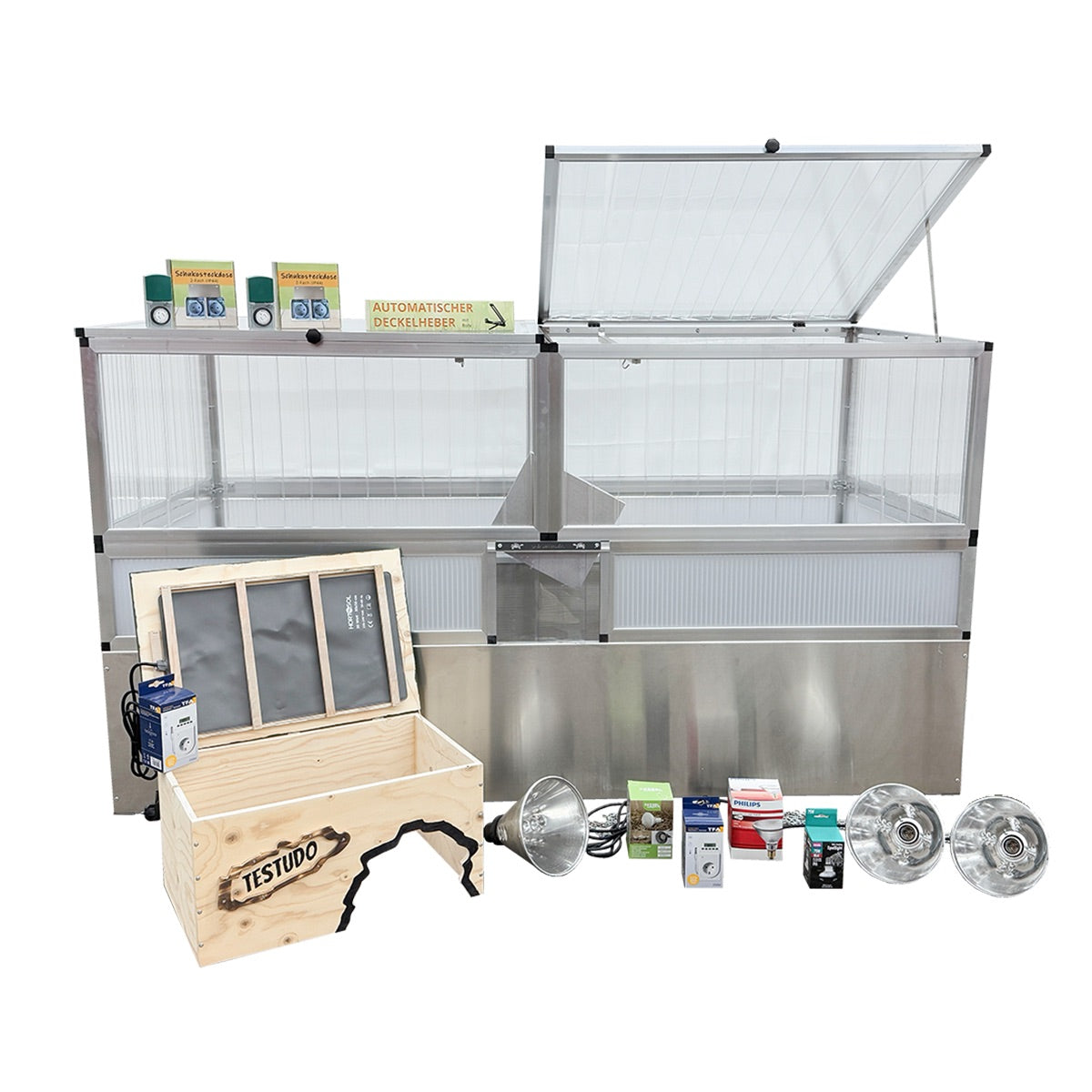 ALLTOP Frühbeet-Set XXL groß - 206 x 103 cm mit Schutz vor Fressfeinden