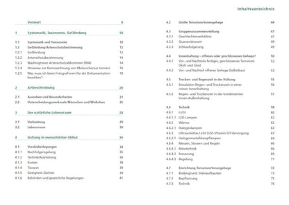 Buch Spaltenschildkröten Malacochersus tornieri - Inhaltsverzeichnis