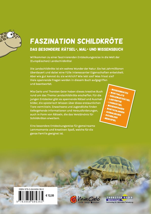 FASZINATION SCHILDKRÖTE – das besondere Rätsel-, Mal- und Wissensbuch Buch von Mia Carlo & Thorsten Geier
