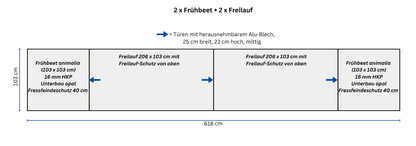 Skizze der Frühbeet-Komplettanlage für Landschildkröten