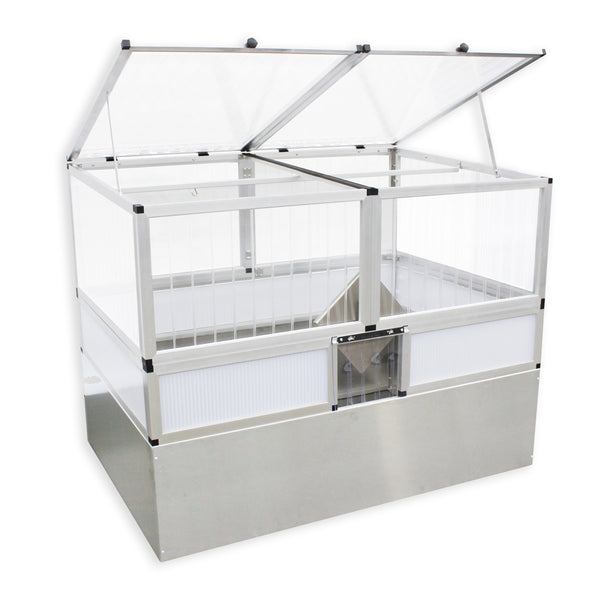 Frühbeet-Set XL für Schildkröten, 150x103 cm, mit zwei Deckeln und Schutz vor Fressfeinden