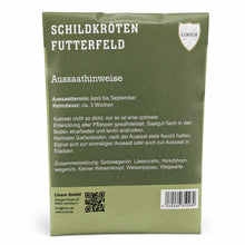 Futterfeld Rückseite mit Aussaathinweisen