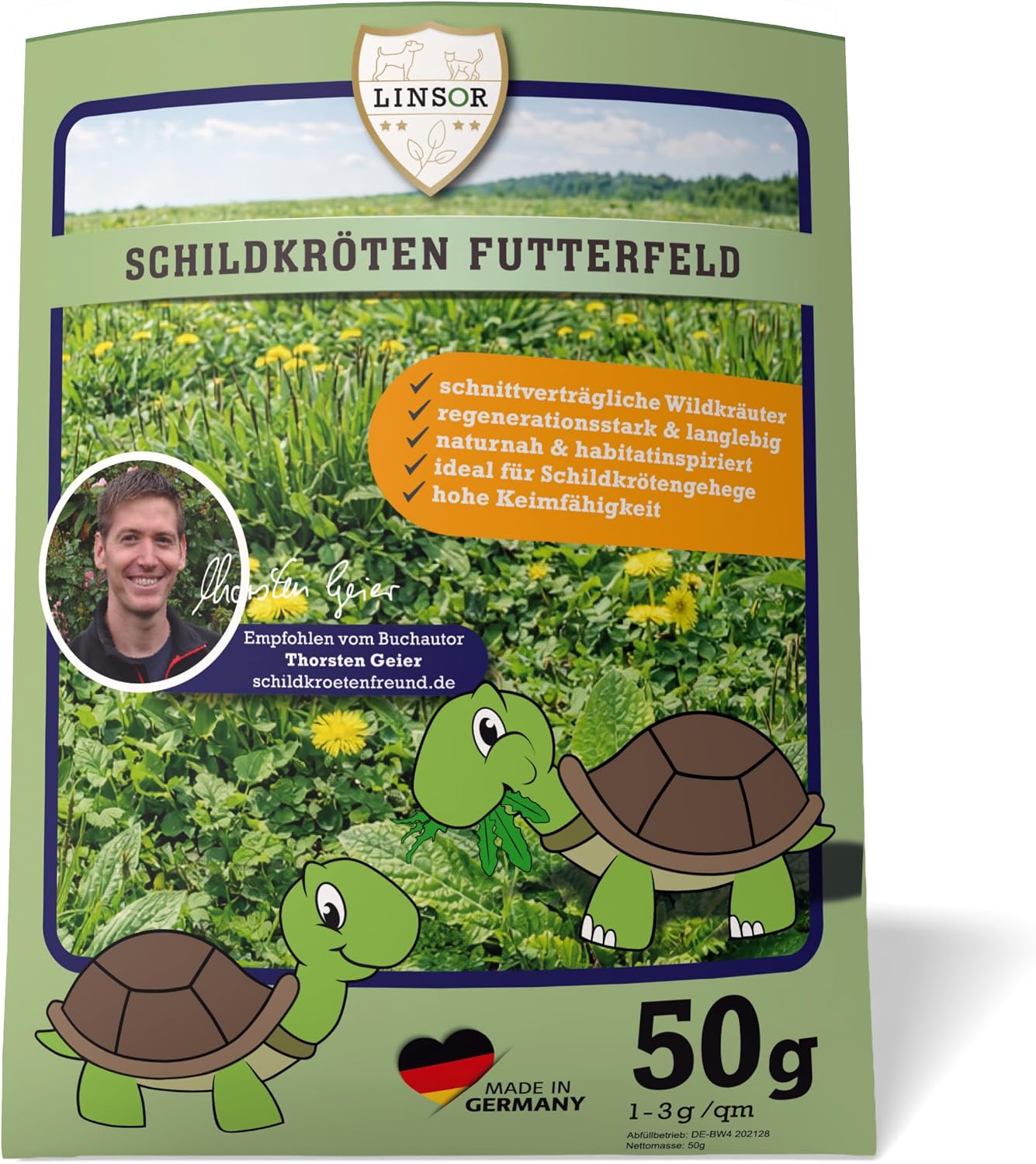 Schildkröten Futterfeld Samenmischung Linsor - 50 g