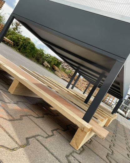 Schildkröten Hochbeet von unten - Gesamtgröße 309 x 103 cm
