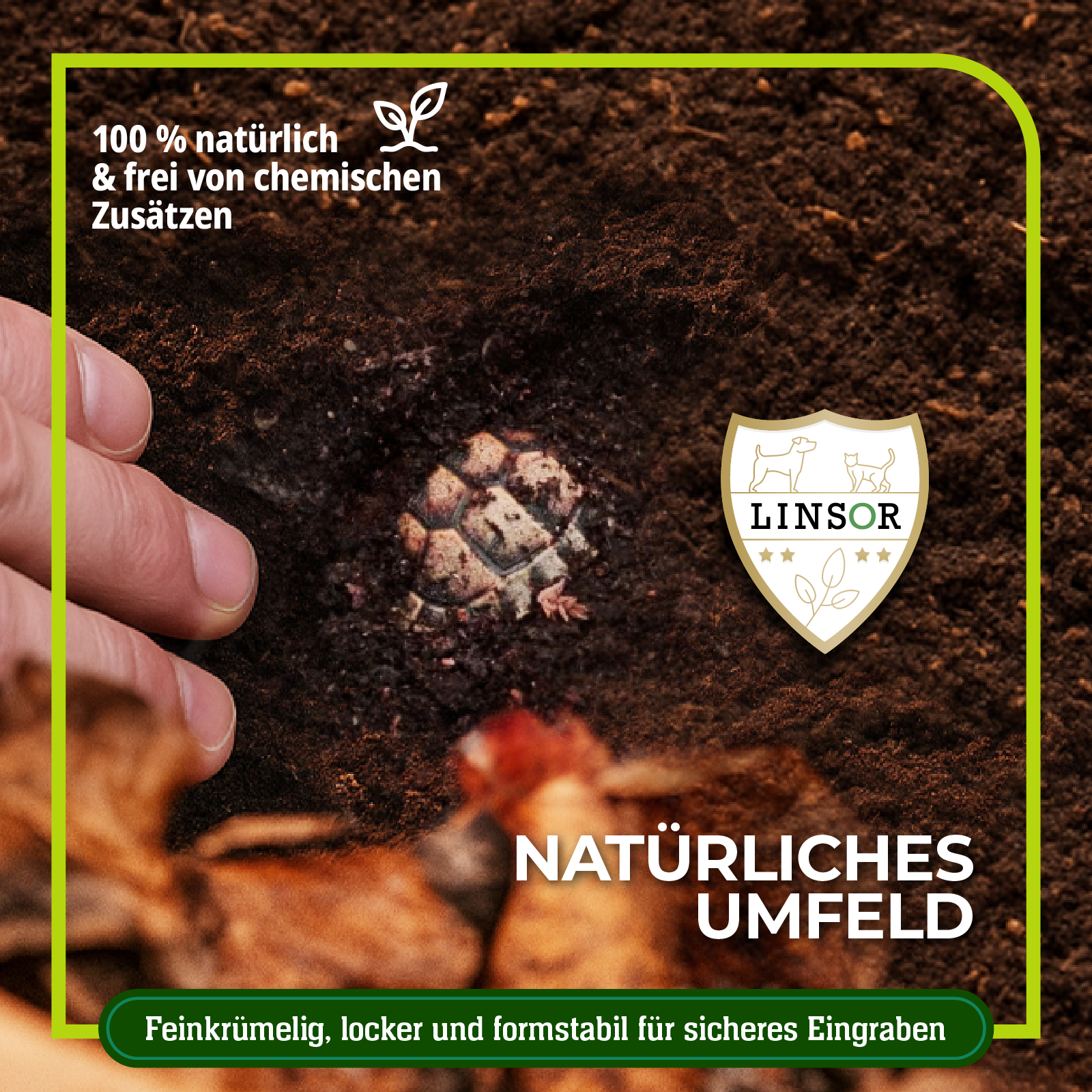 Schildkrötenerde Linsor natürlich und frei von Chemie