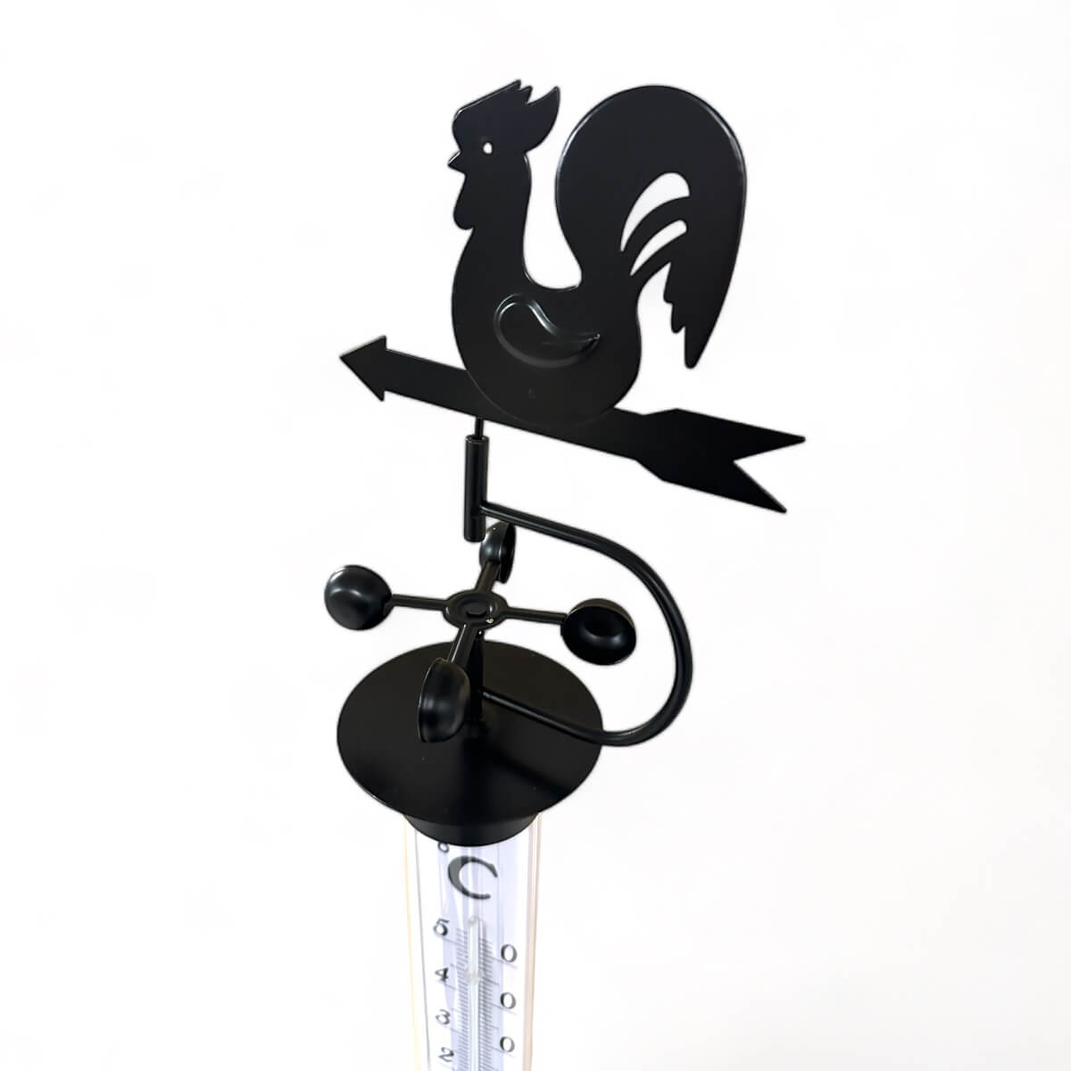 Thermometer für den Garten mit Wetterhahn