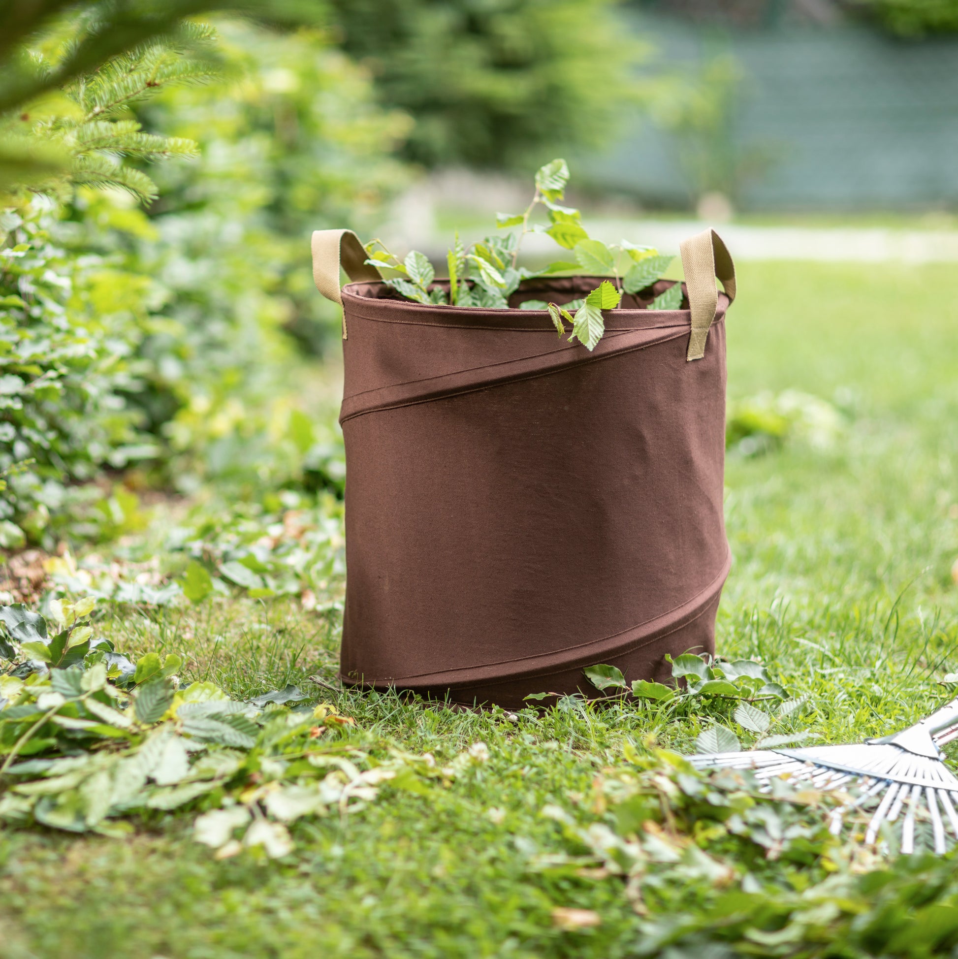 Gartenabfallsack, Sack zum Sammeln von Wildkräutern - steht alleine