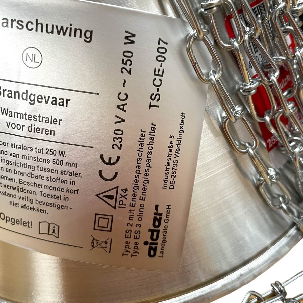 Lampenhalterung für Keramikheizstrahler