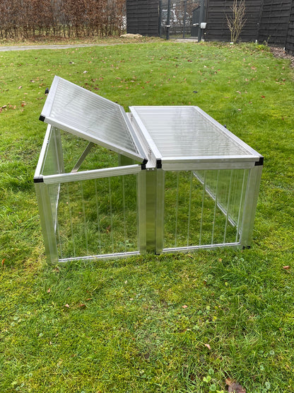Landschildkröten-Frühbeet casa (125 x 125 cm) ALLTOP - Satteldach, 1 Deckel offen
