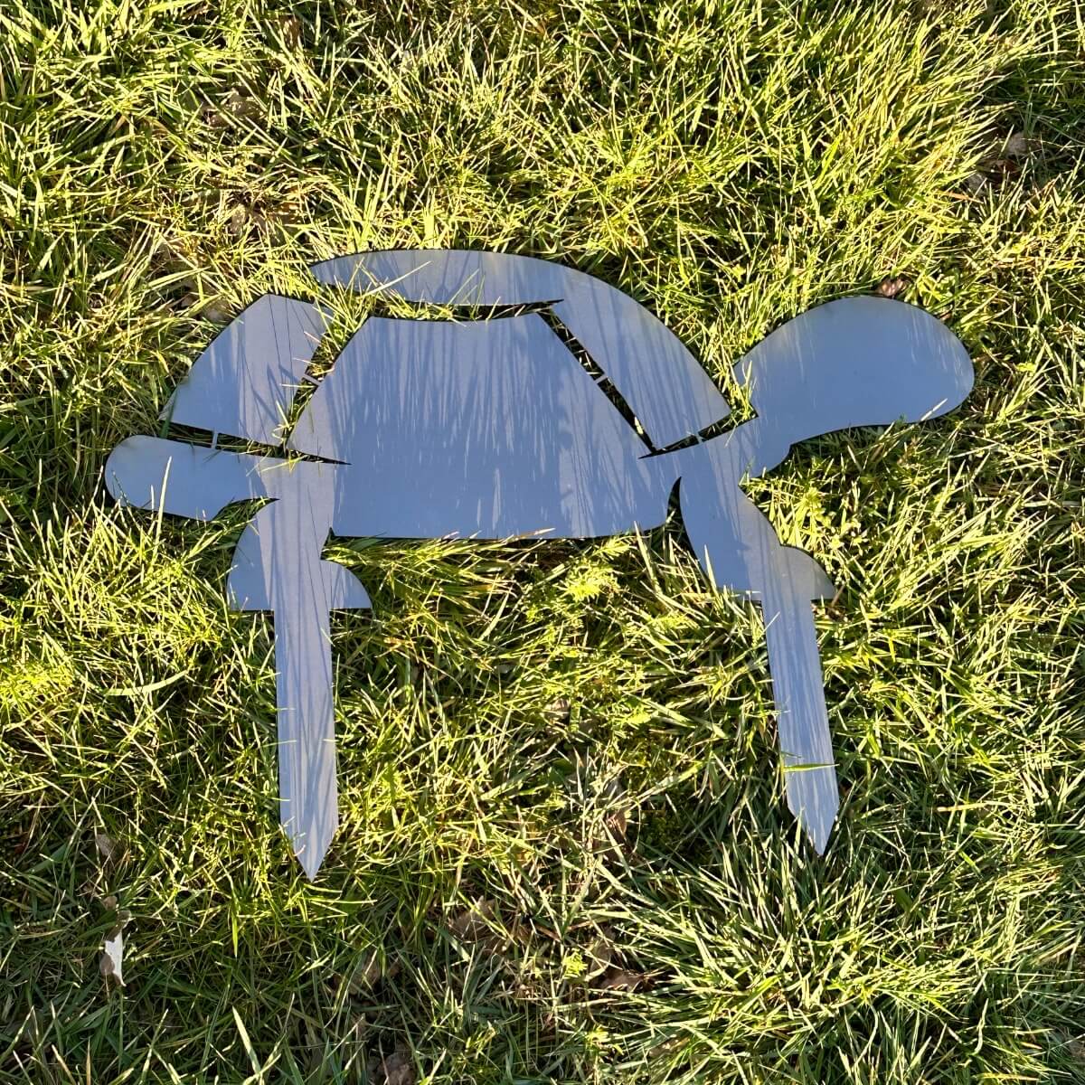 Rostfigur Schildkröte - Stecker für den Garten