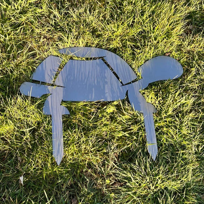 Rostfigur Schildkröte - Stecker für den Garten