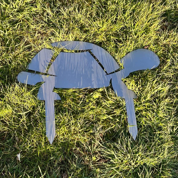 Rostfigur Schildkröte - Stecker für den Garten