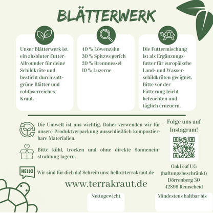Terrakraut Blätterwerk Etikett Rückseite