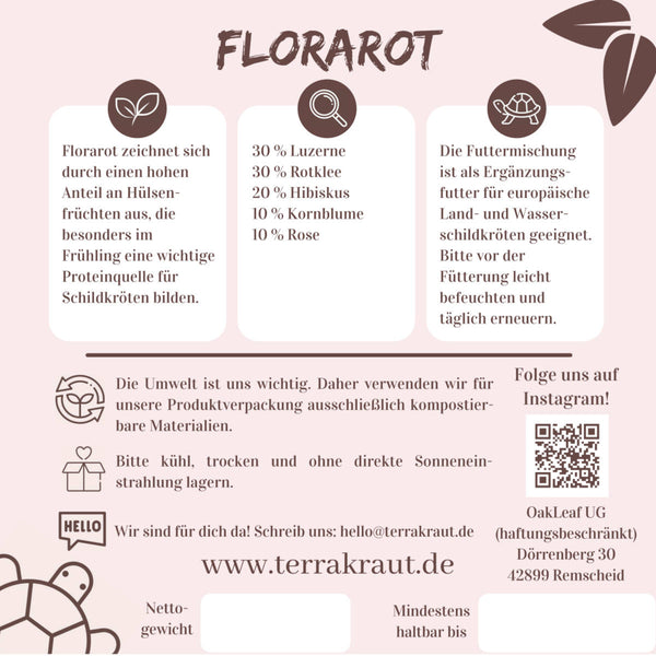 Terrakraut Florarot Etikett Rückseite