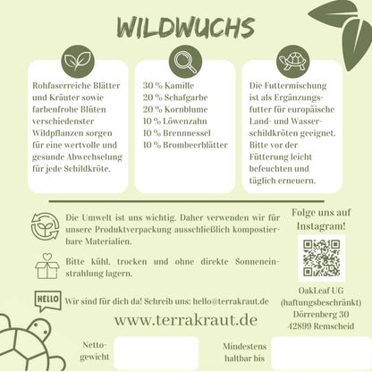 Terrakraut Wildwuchs Etikett Rückseite