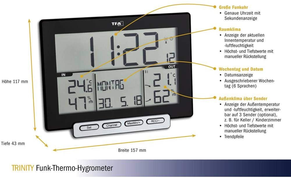 Hygrometer zur Überwachung von Schildkröten Frühbeet und Gewächshaus