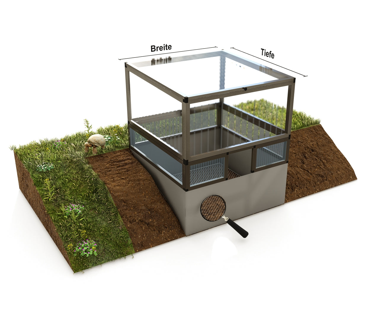Frühbeet animalia ALLTOP komplett, Unterbau Hohlkammerplatten klar, Schutz vor Fressfeinden