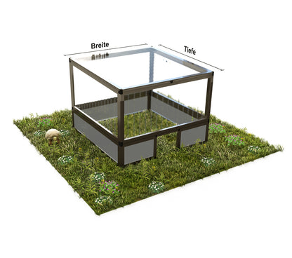 Frühbeet animalia ALLTOP komplett, Unterbau Hohlkammerplatten opal
