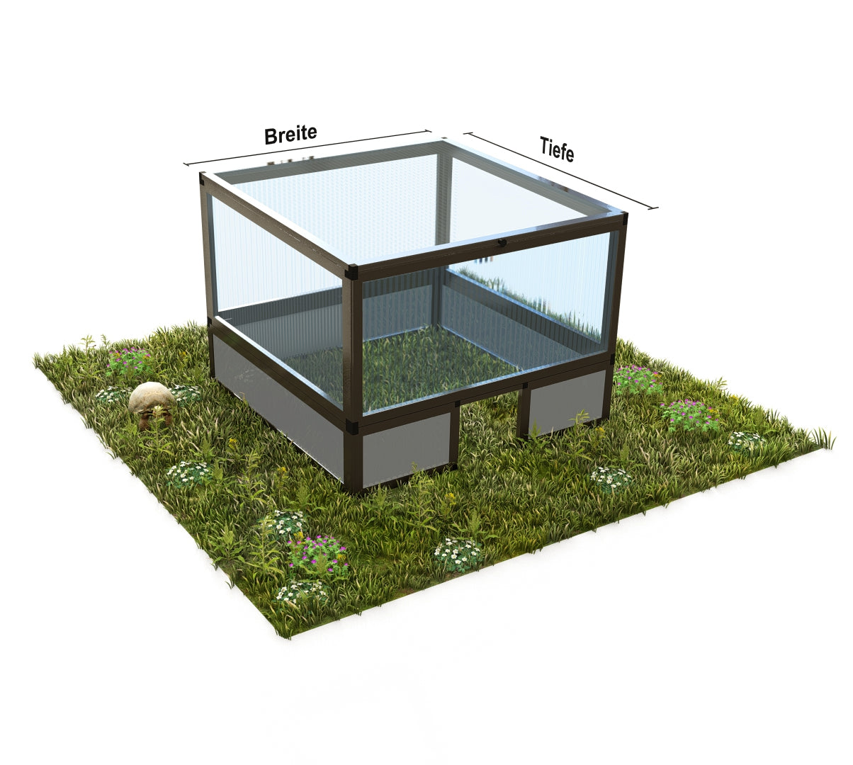 Frühbeet animalia Hohlkammerplatten, Unterbau Hohlkammerplatten opal