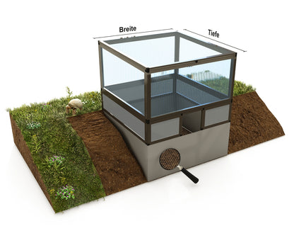 Frühbeet animalia Hohlkammerplatten, Unterbau Hohlkammerplatten opal, Schutz vor Fressfeinden
