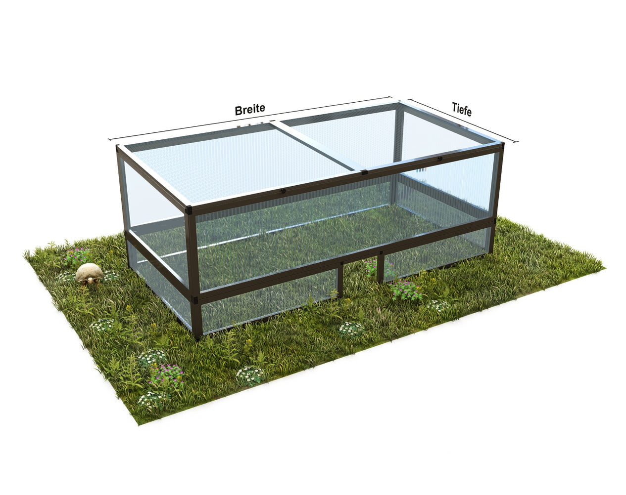 Frühbeet animalia Hohlkammerplatten, Unterbau Hohlkammerplatten klar