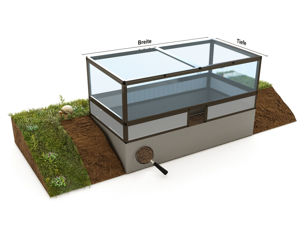 Frühbeet animalia Hohlkammerplatten, Unterbau Hohlkammerplatten opal, Schutz vor Fressfeinden