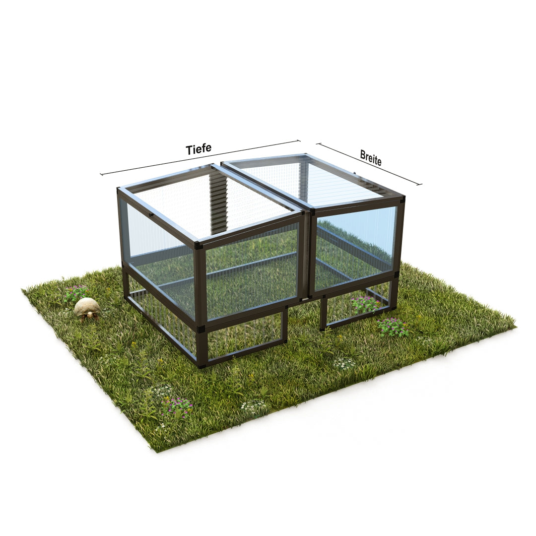 Schildkröten Frühbeet casa (125 x 125 cm) mit Unterbau