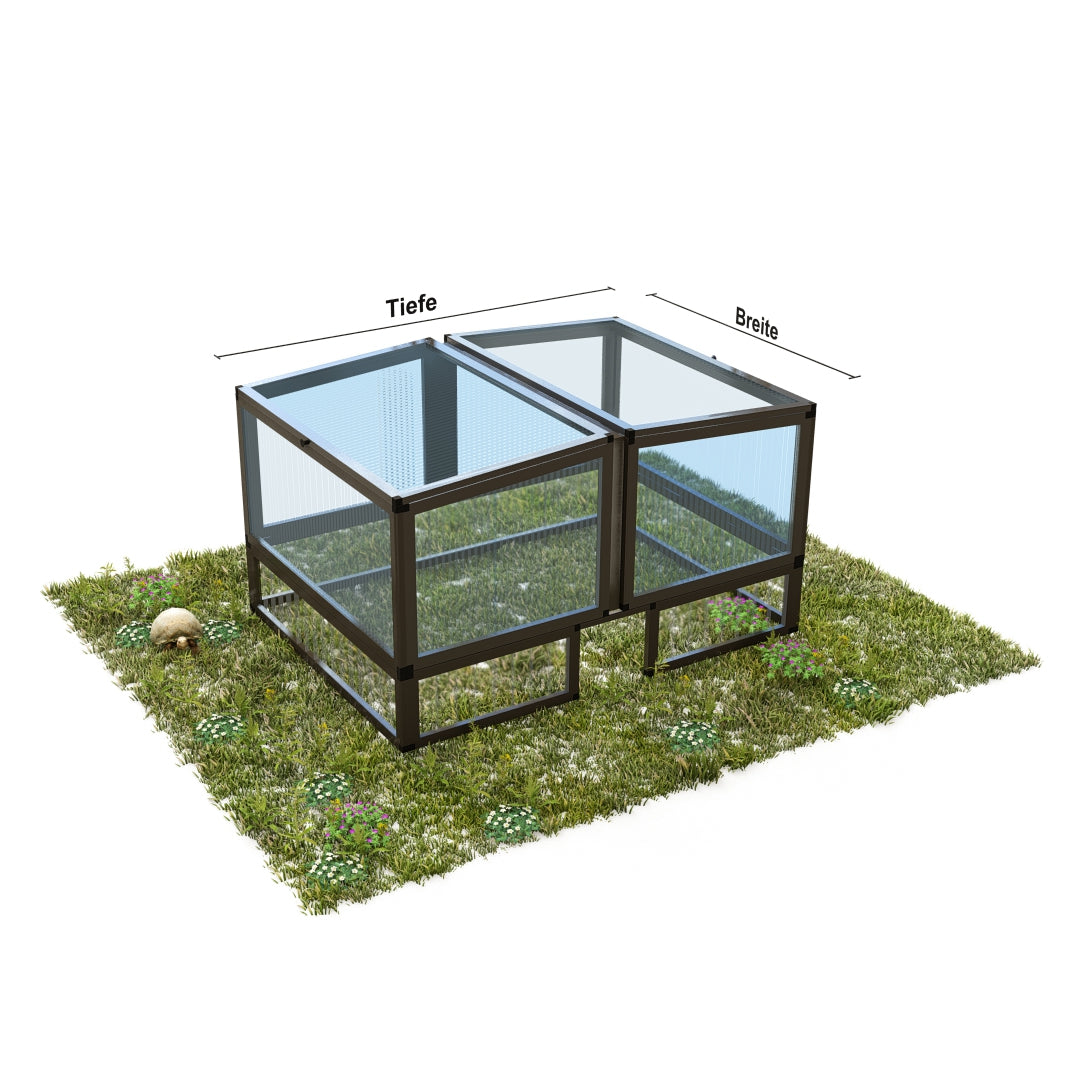Schildkröten Frühbeet casa (125 x 125 cm) mit Unterbau