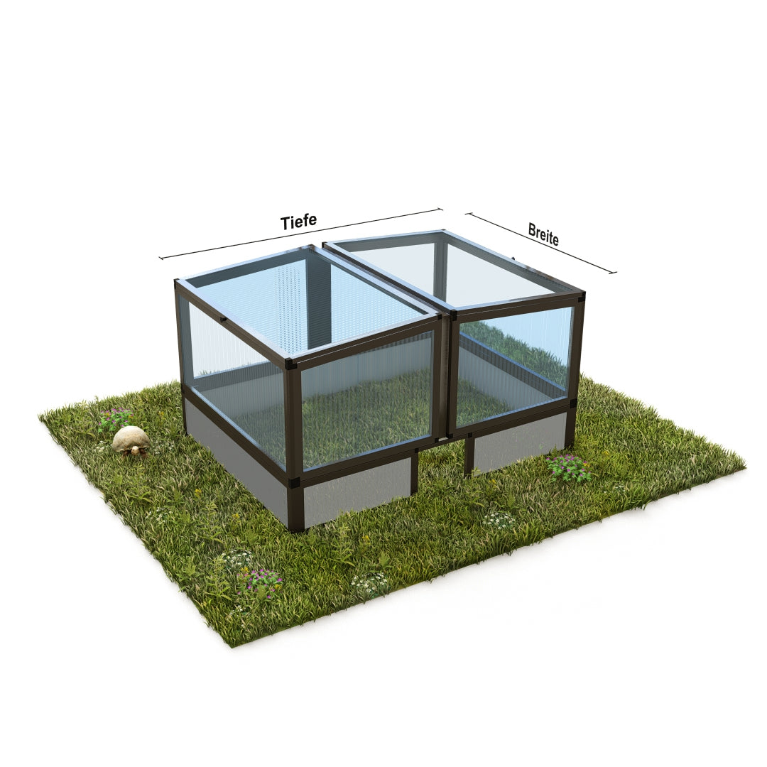 Frühbeet casa (103 x 125 cm) Hohlkammerplatten und Unterbau opal